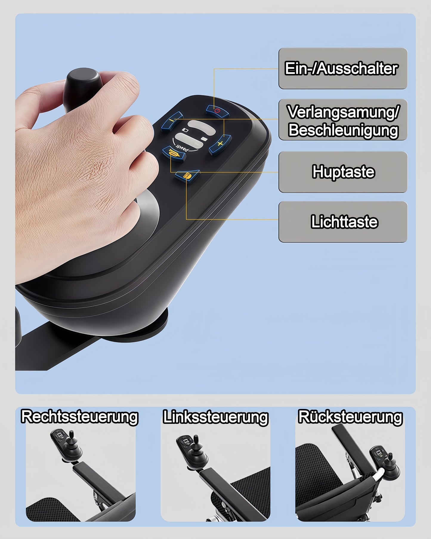 ByteTecpeak D06 Portable Electric Wheelchair - 12Ah Lithium Battery, 14.9 kg, 400 W Motor