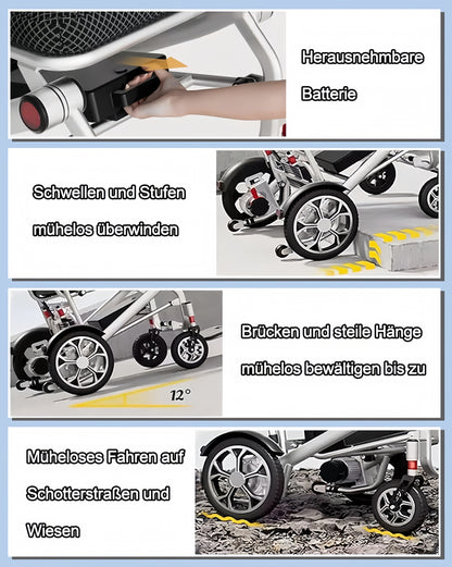 ByteTecpeak D06 Portable Electric Wheelchair - 12Ah Lithium Battery, 14.9 kg, 400 W Motor