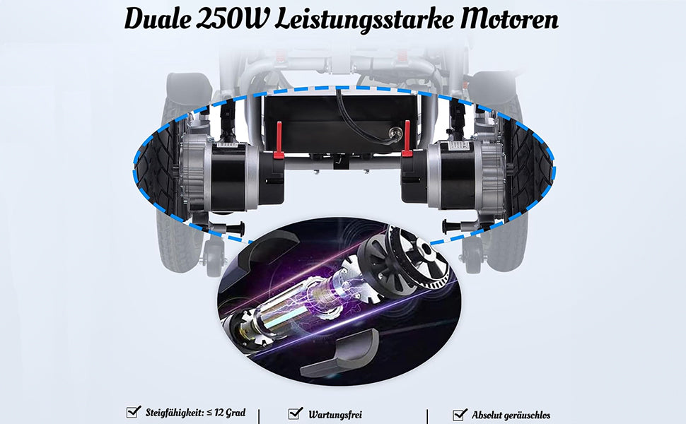 ByteTecpeak D02 Reclining Aluminum Electric Wheelchair, 150kg Load Capacity, Powerful 500W Motor, 33km Range, 22Ah Lithium Battery