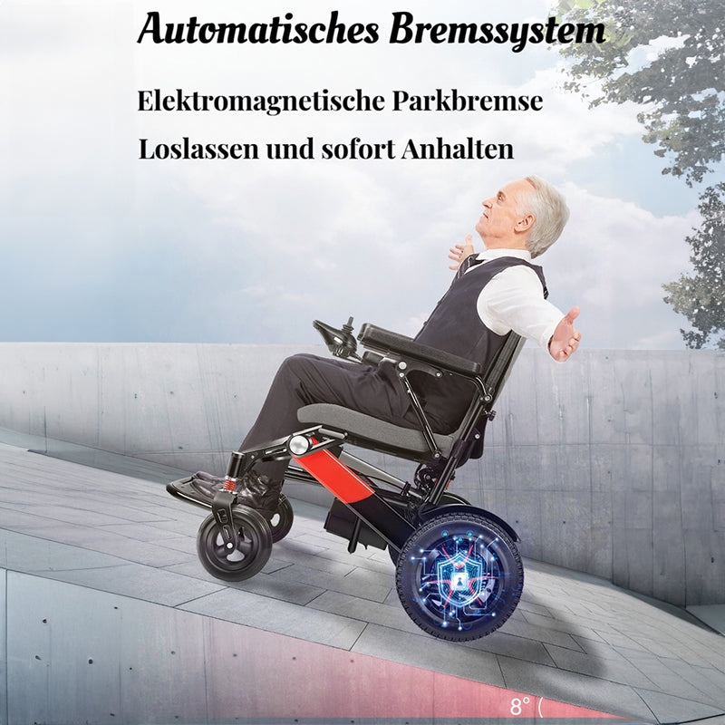 ByteTecpeak D02 Reclining Aluminum Electric Wheelchair, 150kg Load Capacity, Powerful 500W Motor, 33km Range, 22Ah Lithium Battery