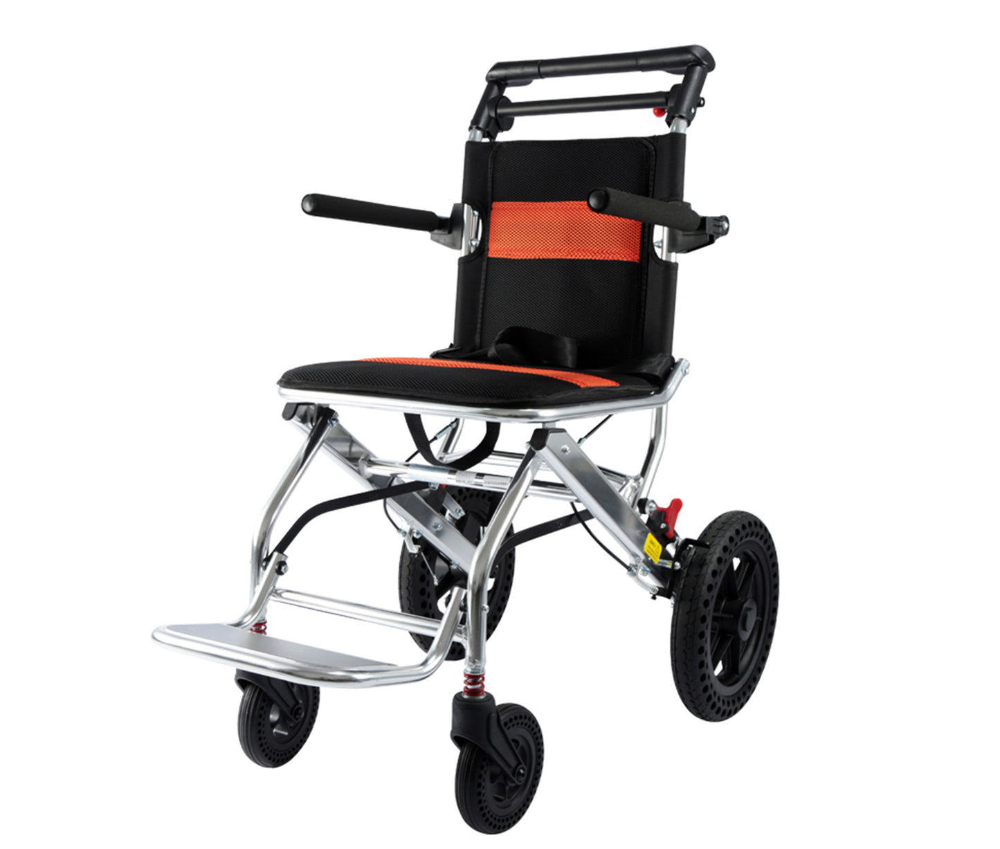 ByteTecpeak M2 Folding Yellow Aluminum Wheelchair – Lightweight and Travel-Friendly, Can Carry Up to 100kg