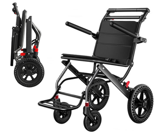 ByteTecpeak M1 Foldable Aluminum Wheelchair – Lightweight, suitable for travel and load capacity up to 100 kg