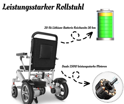 ByteTecpeak D03 Electric Wheelchair -20Ah Lithium Battery，30 km Range, 500W Motor