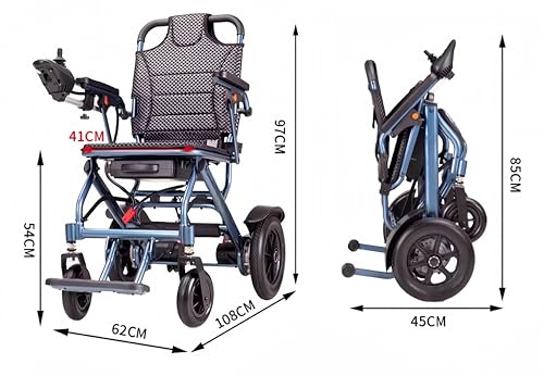 ByteTecpeak D04 Blue Electric Wheelchairs - 10AH Lithium Battery, 500W Motor, 20 km Range