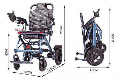 ByteTecpeak D04 Blue Electric Wheelchairs - 10AH Lithium Battery, 500W Motor, 20 km Range