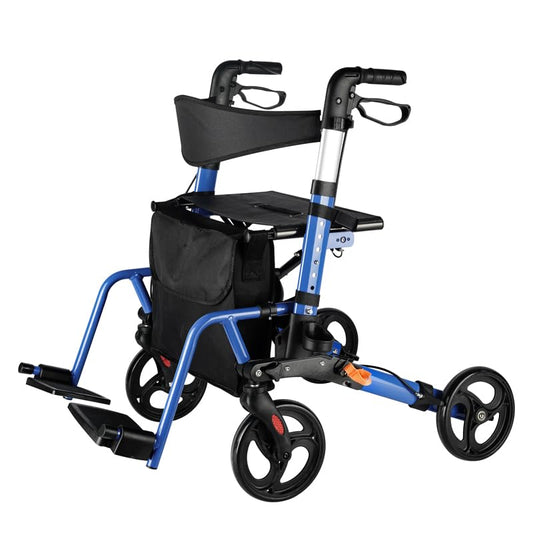 ByteTecpeak R3 2-in-1 Rollator and Wheelchair - Lightweight, foldable, height adjustable, 100 kg load capacity